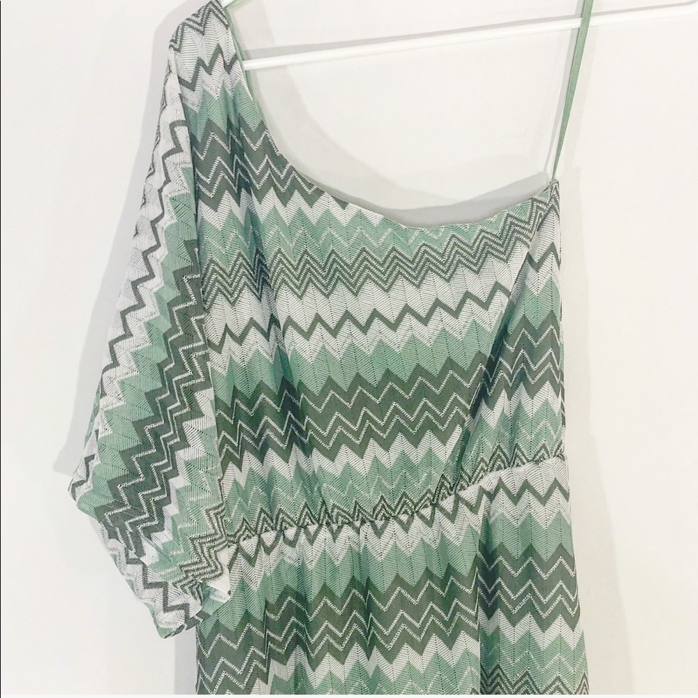 CHELSEA & VIOLET GREEN & SILVER STRIPE DRESS - Picture 4 of 6